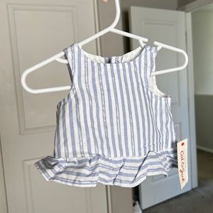Blue & White Striped 2-piece set w/tags— 0-3mo